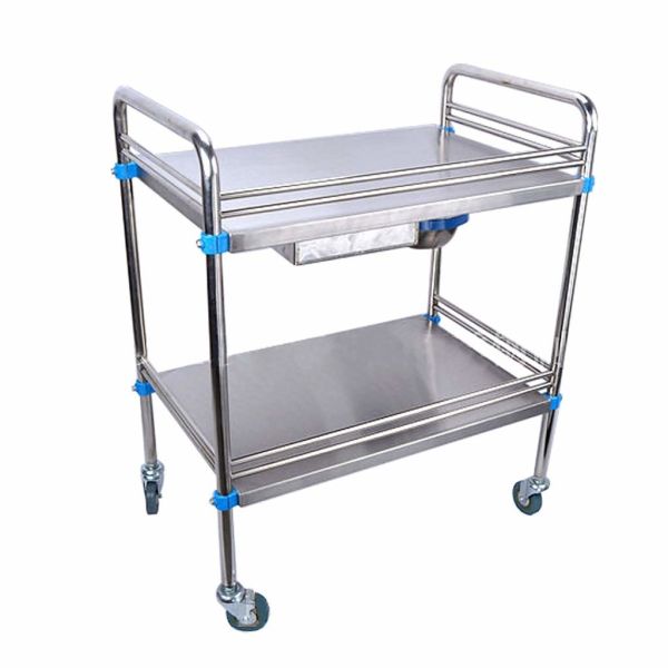 Hospital Medical Stainless Steel Surgical Trolley Adjustable Every Shelf Height