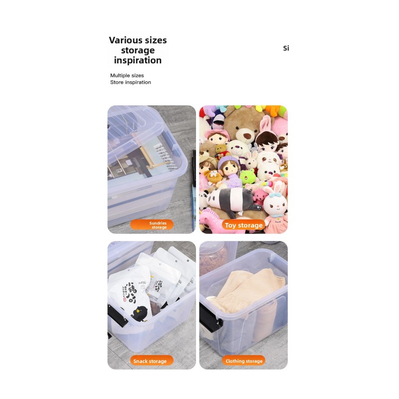 Wholesale Custom Size Transparent Plastic Storage Box Waterproof Moisture-Proof Portable Organizer Box for Home