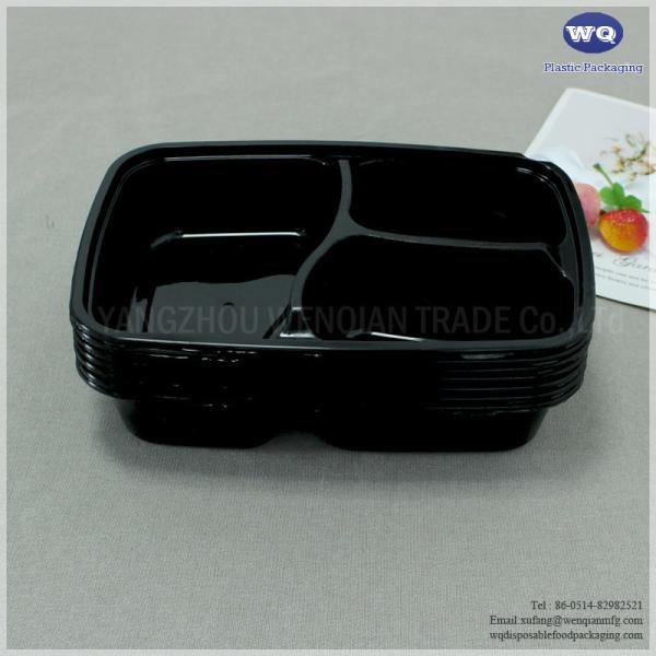 Plastic 3 Compartments Bento Box-Disposable Food Storage Containers-Disposable Plastic Containers-Disposable Lunch Boxes
