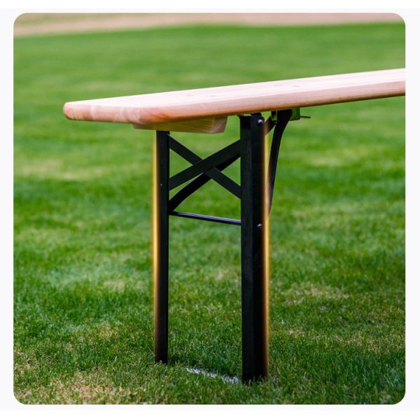 Outdoor Portable Patio Bar Solid Wood Rectangular Folding Table and Benches Chair Set