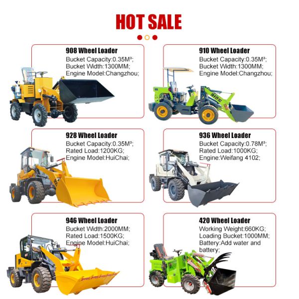 Small Front End Loader CE/EPA 1Ton 1.2t 1.5t 2t 2.5Ton Compact Multifunctionality Diesel Bucket Wheel Loader for Sale