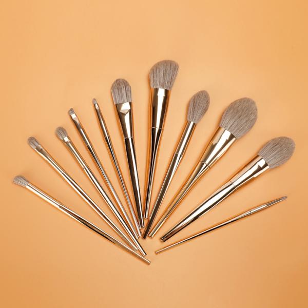 Gold Plating Plastic Handle 13pcs High End Makeup Brush Set No Cruelty