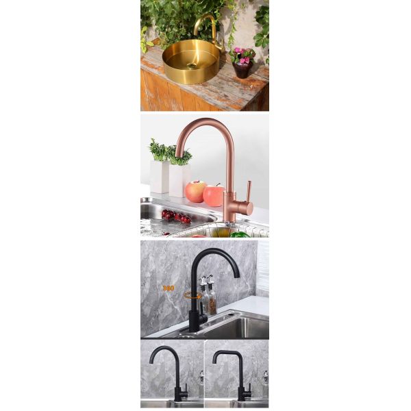 Basin Bathroom Sanitary Ware Faucet Tap Square Deck Mounted Water Gold Faucet