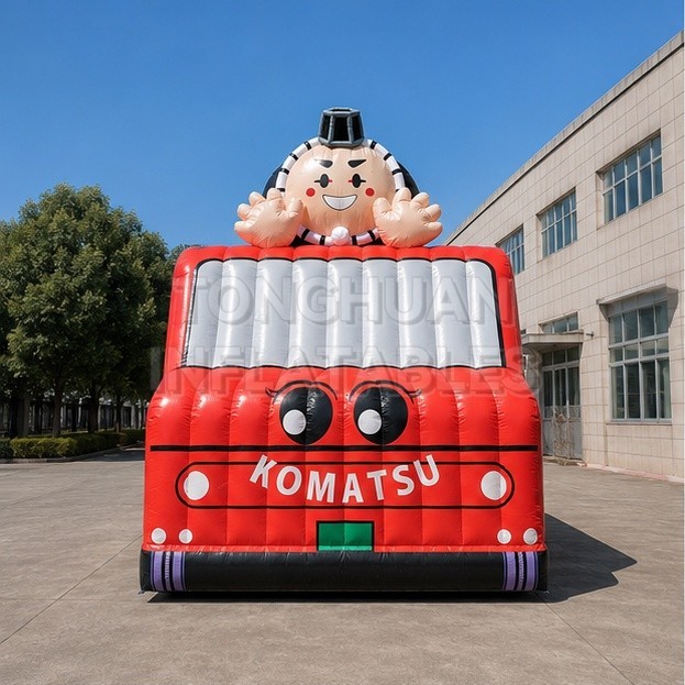 Cartoon Bus Inflatable Bounce House for Commercial Rental and Kids Entertainment