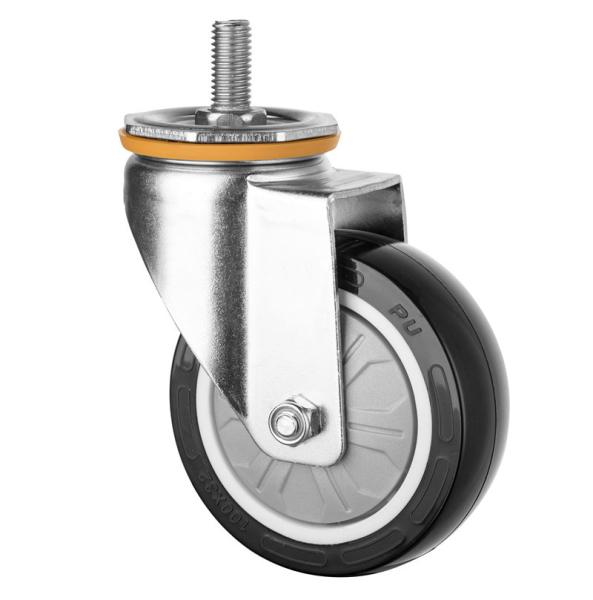 5 Inch Medium Duty PU Caster With Threaded Stem