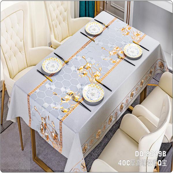 Design de cobertura de mesa de PVC padrão impresso impermeável para casa e restaurante fácil de limpar