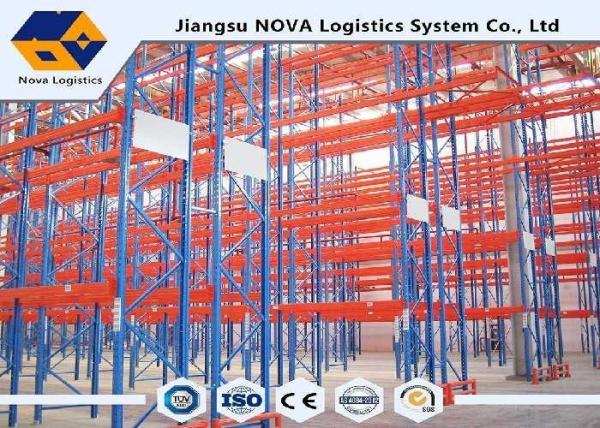 Heavy Duty Metal Storage Shelves Warehouse , Cold Rolled Steel Plate Narrow Aisle Pallet Racking