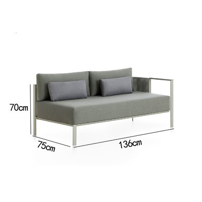 High End Stainless Steel Frame Modern Outdoor Garden Furniture Sofa Lounge Chair Set