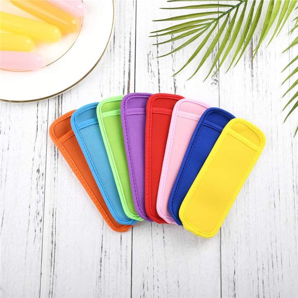 Factory Price Ice Pop Sleeves Antifreezing Popsicle Holders Bags Neoprene Insulator Sleeves Freezer Ice Pops Holder