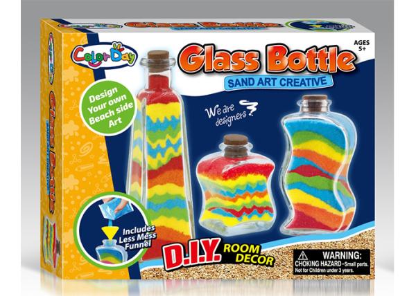 Colorful Glitter Sand Arts And Crafts Toys For Kids Age 5 W / 4 Bottles