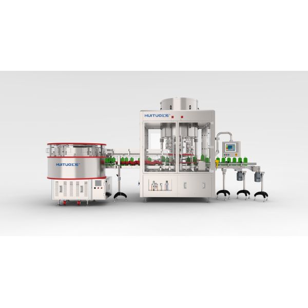 Huituo Automatic Rotary PET And Glass Capping Machine With Cap Unscrambler