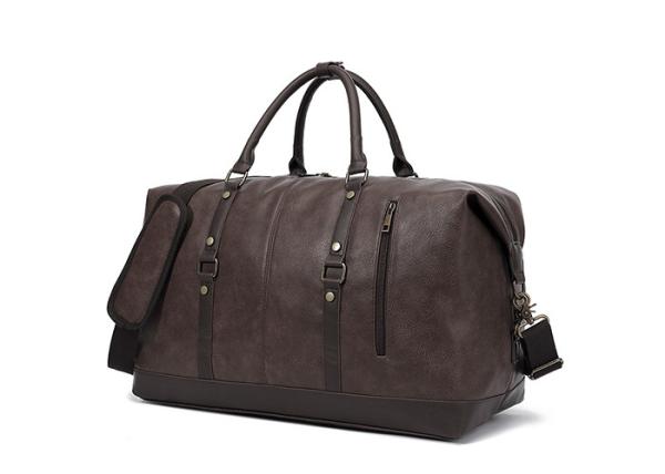 Vintage Crazy Horse Leather Men'S Travel Duffle Luggage Bag With Shoes Compartment Bag
