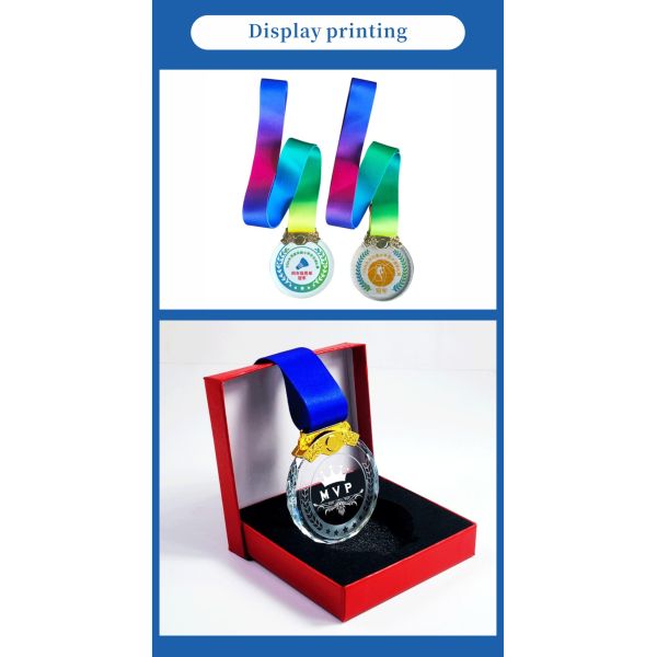 Wholesale Custom High Quality Sublimation Crystal Commemorative Medals Sports logo Glass Medal Diy Personalized Crystal Crafts
