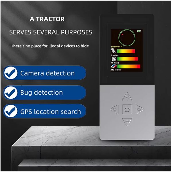3.7V RF Signal Detector Heat Seeking AI Auto Scanner Hidden Cam GPS Tracker Wireless Signal Scanner