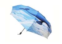 Petit parapluie pliable de cadre noir en métal, impression pliante de Digital de parapluie