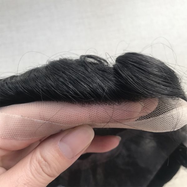 Natural Black Hair Toupee 6x8 French Lace Men's Hair Patch Chinese Hair 110% Density