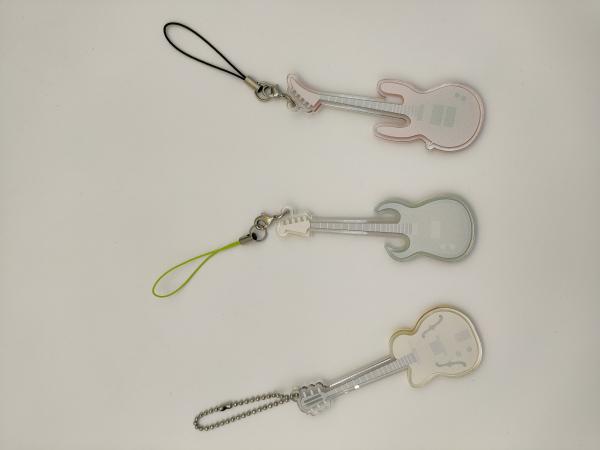 Cute Girl Acrylic Sheet Keychain , Guitar Laser Cut Acrylic Keyring