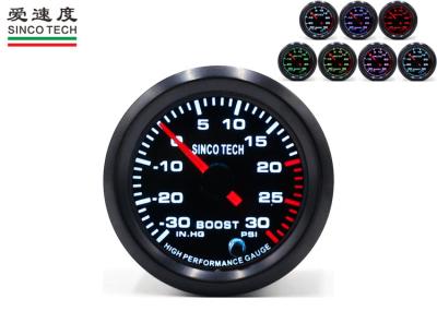 Calibre de um impulso de 30 libras por polegada quadrada, aviso do diodo emissor de luz do luminoso das cores do calibre sete do turbocompressor de 50MM Digitas