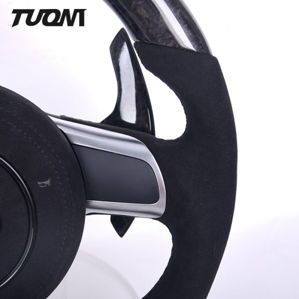 Audi R8 TT High Glossy Forged Carbon Fiber Steering Wheel Luxury Alcantara