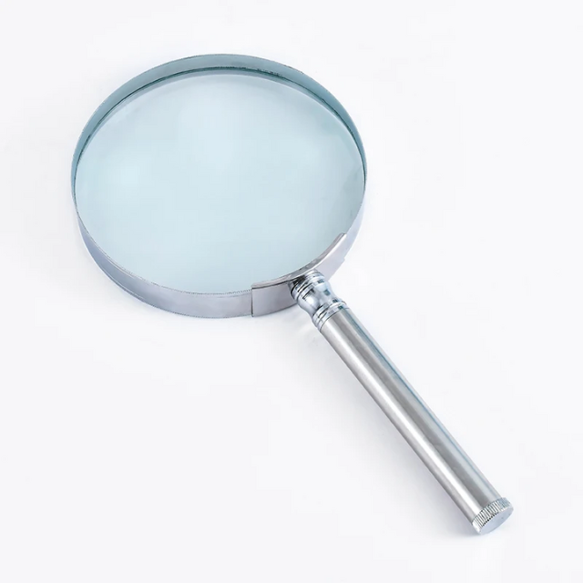 Metal 75mm 3 Times Portable Metal Handle Reading Glasses Handheld Magnifying Glass