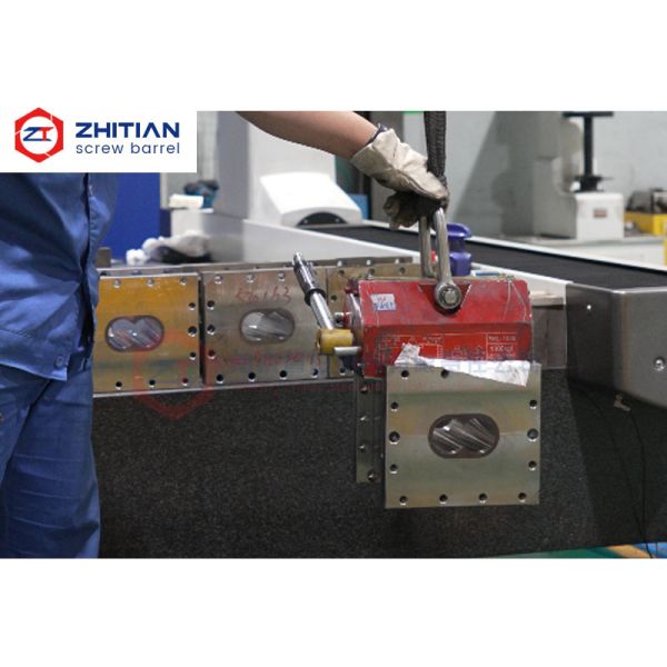 High-Torque Twin Screw Extruder Barrel with Bimetallic Alloy Liner and Modular Construction for Plastic Compounding