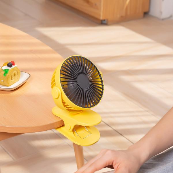 Baby Car Stroller Two Speed Fan 8 Inch 1200mAh Table Clip Fan Home Office