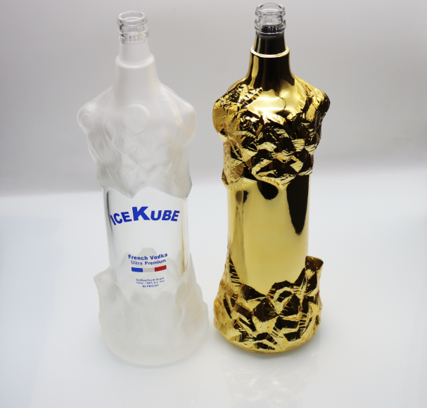 Покрытие вакуума бутылки водки куба льда 200ml 1000ml золотое гальванизируя золотое