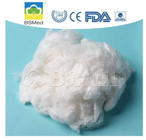 Absorbent Bleached Hydrophilic Raw Cotton Bleached Cotton Noil Combed Ordorless Eco Friendly Surgical