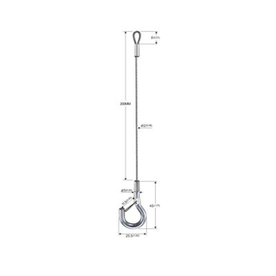 Estilingue de aço inoxidável da corda de fio do dispositivo elétrico de iluminação com gancho instantâneo YW86514