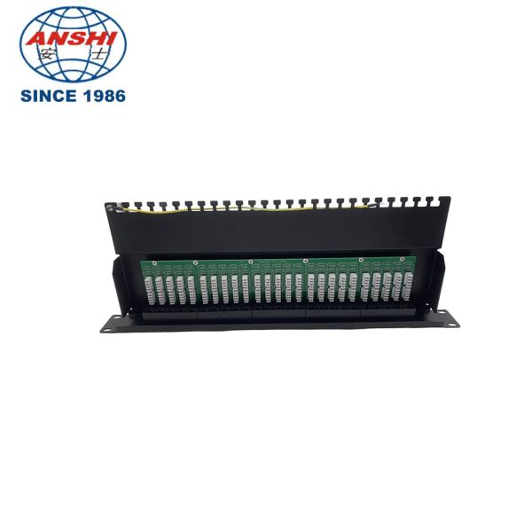 19 Inch 1U 50 Port Krone IDC Voice Patch Panel with Corrosion Resistant Steel