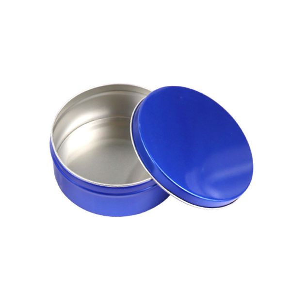 Thermal Transfer Peacock Blue Aluminum Cosmetic Jars 1oz Cosmetic Jars With Lids