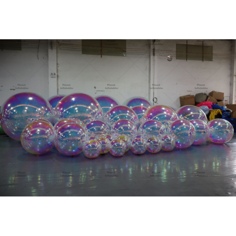 Hanging Sphere Reflective Advertising Inflatables Inflatable Mirror Iridescent Ball for Wedding Event Decoration