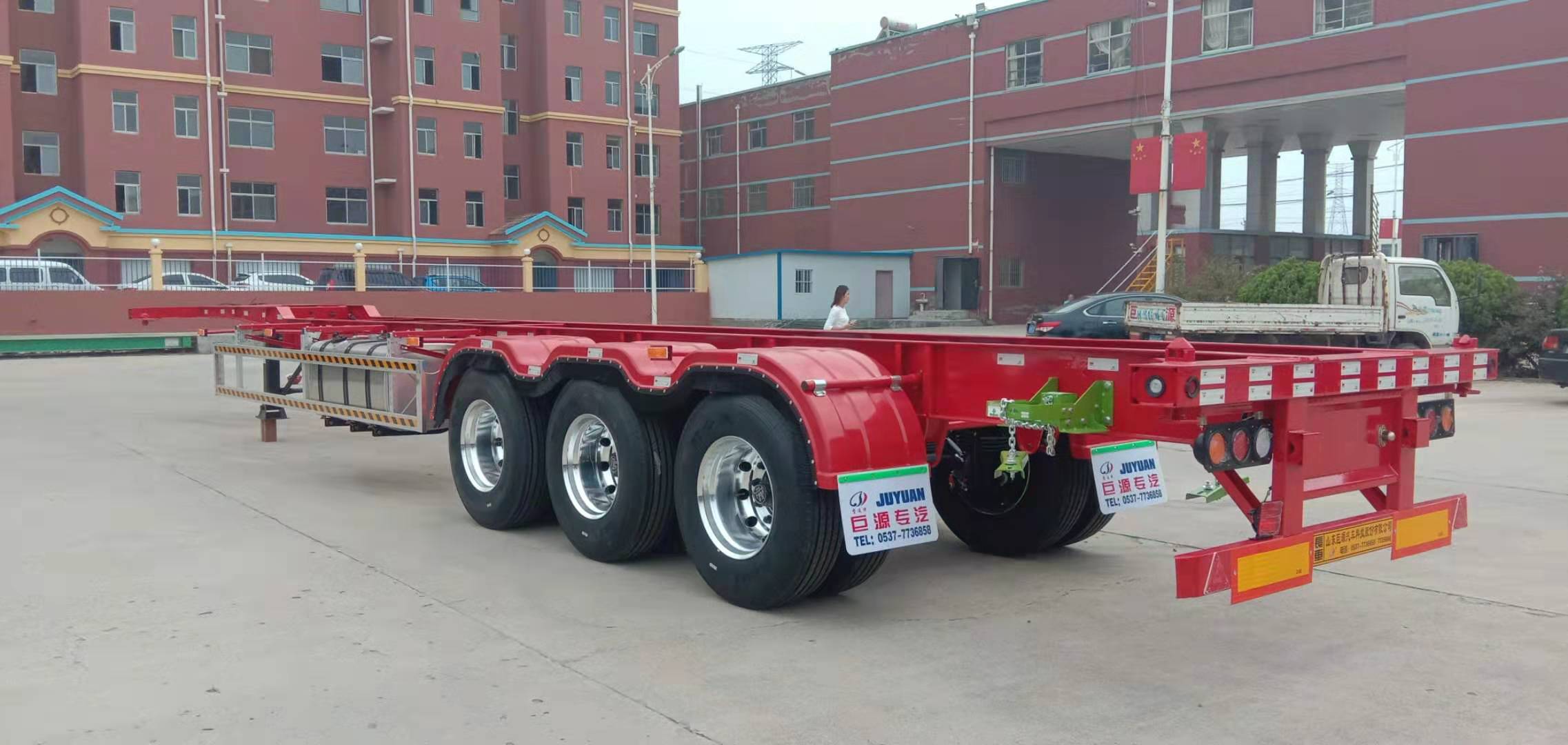 Подвеска Лист-пруга/воздушная подвеска трехосный скелетный прицеп для контейнерной перевозки