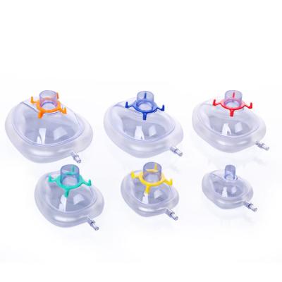 Inflatable Valve Anaesthetic Face Mask , CE Size 0-6 Pvc Anaesthesia Mask