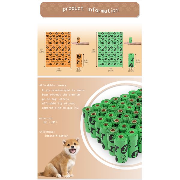 Customize Logo Pet Poop Clean Bags EPI Biodegradable Dog Cat Waste Garbage Bags 315 Count