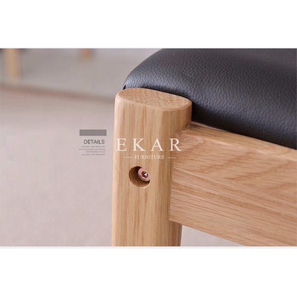 For Home Hotel Furniture Black Leather Wooden Wood Chair Restaurant Dining