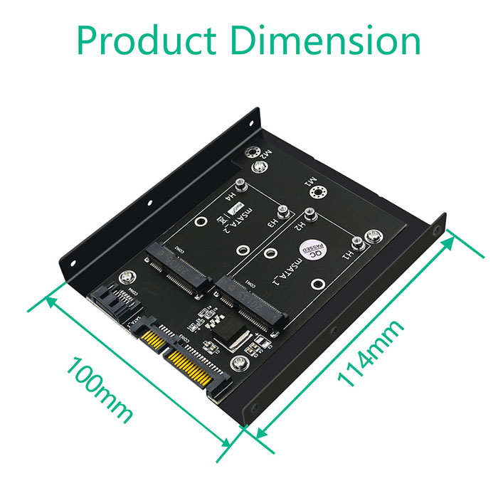 Двойной SSD MSATA, который нужно удвоить карта переходника конвертера SATA3 с 3,5 кронштейном дюйма HDD