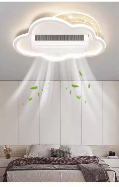 Lumières de ventilateur silencieux à LED modernes avec télécommande, trois couleurs, vent fort, anti-scintillement, sans pales, pour salon, chambre à coucher, salle à manger