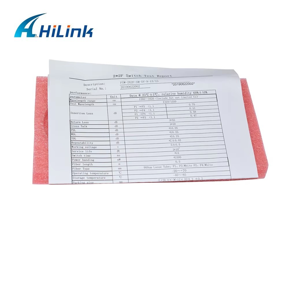Hilink Fiber Optical Switch 5V FSW 2x2F Mechanical  SM High Quality Optical Switch
