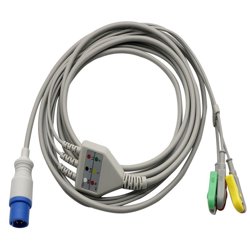 3.6m 3 водят 6pin сразу соединяют кабель и leadwire Ecg для кнопки/зажима