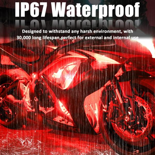 6pcs 12V RGB Super Bright LED Flexible Waterproof LED Strip Light for Car Interior & Exterior Decoration Running Light