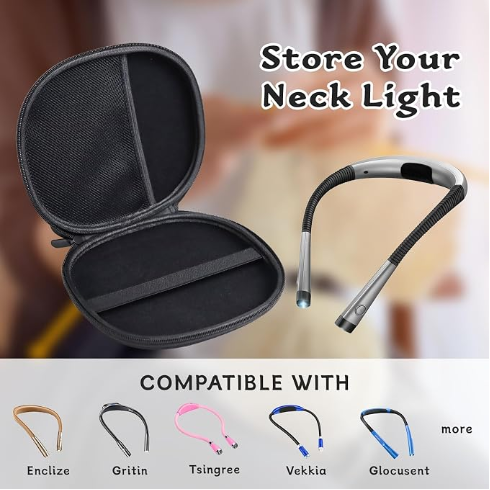 Case for Book Reading Light Compatible with Glocusent & Gritin | Reading Light Travel Case for Nivava/for TROND/for Vekkia/for TAKKUI Neck Reading Light Portable Storage Box for Book Lights
