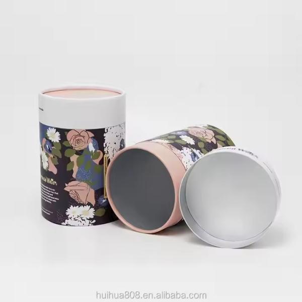 Produits alimentaires de qualité recyclable en papier kraft tube nouveau style emballage en bouteille de vin pour les produits cosmétiques papier artisanal carton en relief