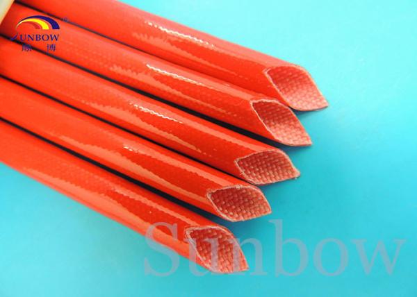 Red Color heat resistant silicone rubber fiberglass sleeving high temperature