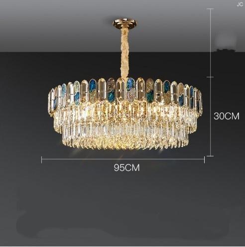 Lámpara de araña de cristal JYLIGHTING, moderna y lujosa, para sala de estar, luz de pasillo, creativa, para restaurante, colgante, concha colorida