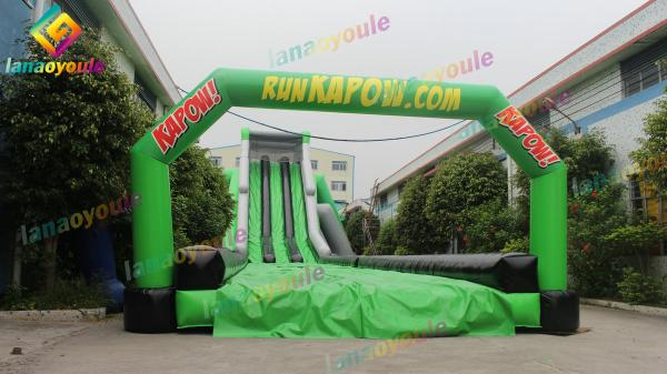 Large Inflatable Water Slide Park  On Land For Fun Outdoor Amusement Park