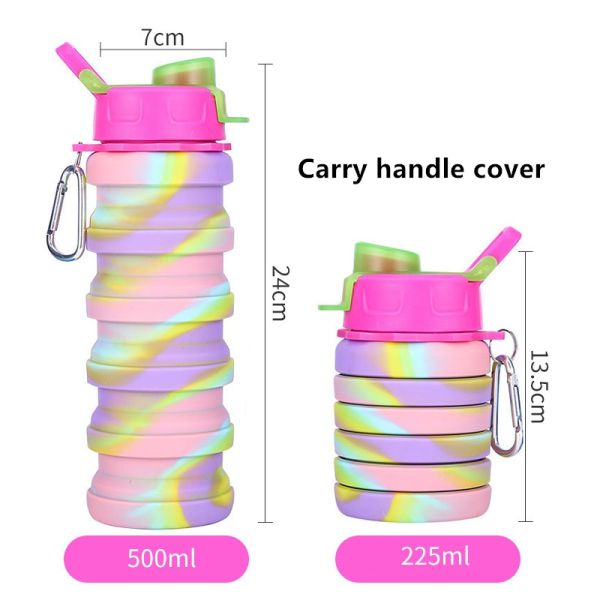 Portable Water Bottle for Fitness and Riding Creative Camouflage Silicone Folding Mug