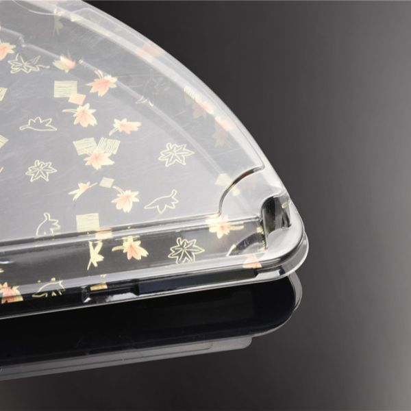 Disposable Food Grade PS Sushi Burrito Box With Clear Lid