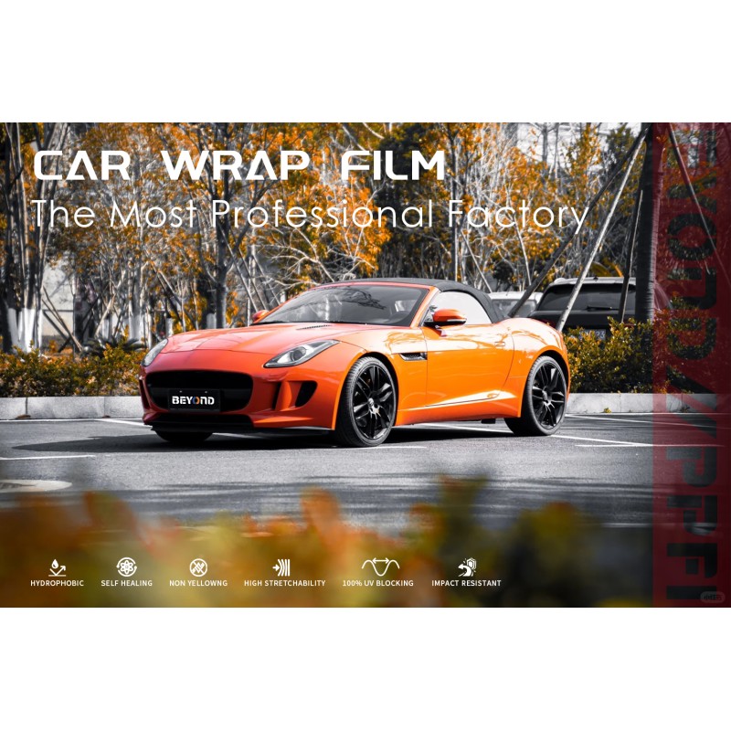 Matte Diamond Gold Orange Reflective Car Stickers Car Interior Vinyl Wrap Vehicle Wraps Vinyl Flim Roll Pvc Car Stickers