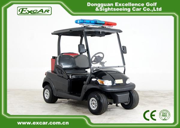 Carro bonde do golfe da bateria Trojan preta de 48v 2 Seater com carro de bombeiros do extintor